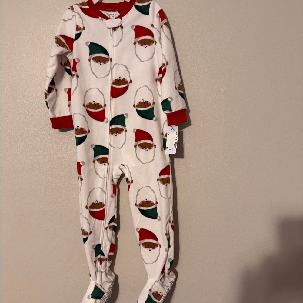 Carter's Red and Green Santa Footie Pajama